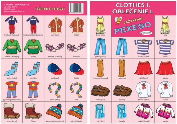 Busy Bee Jazykové pexeso Clothes I Oblečenie I