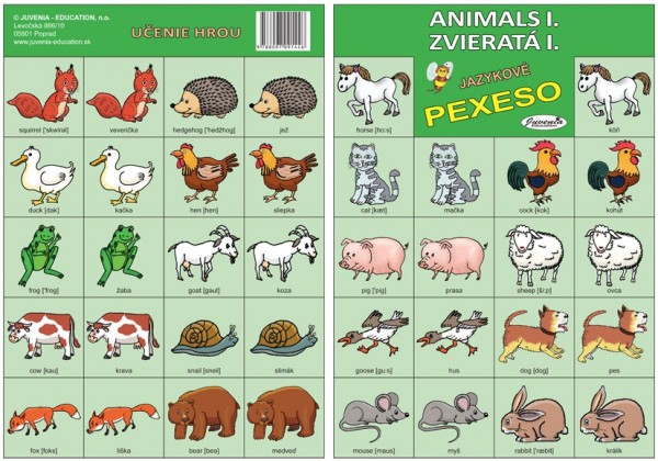Busy Bee Jazykové pexeso Animals I Zvieratá I