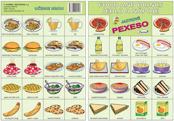 Busy Bee Jazykové pexeso Food and Drinks I Jedlo a Nápoje I