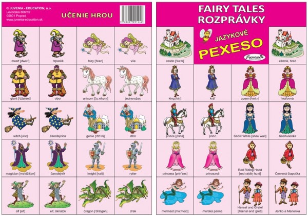 Jazykové pexeso Fairy Tales Rozprávky Busy Bee