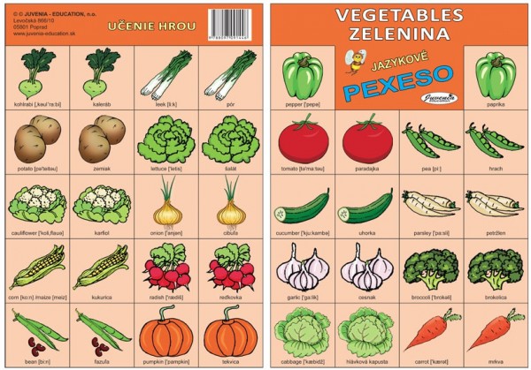 Jazykové pexeso Vegetables Zelenina Busy Bee
